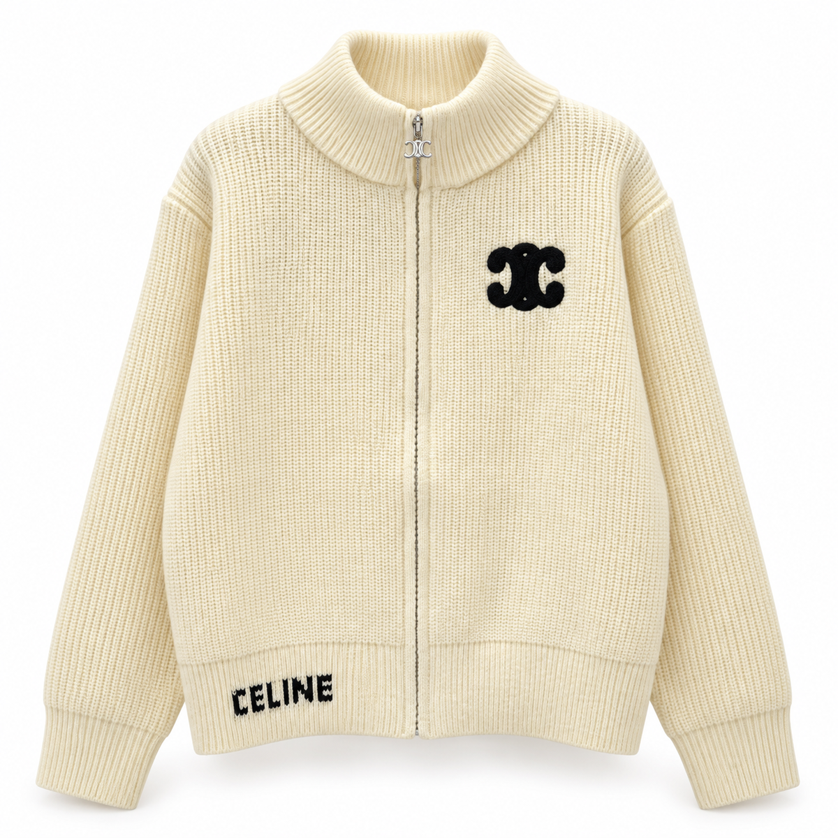 CELI ZIP SWEATER WHITE
