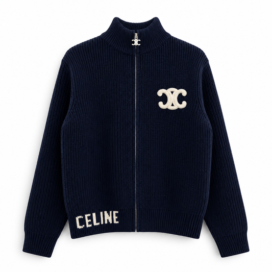 CELI ZIP SWEATER NAVY