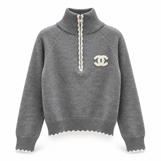 QUARTER ZIP GREY