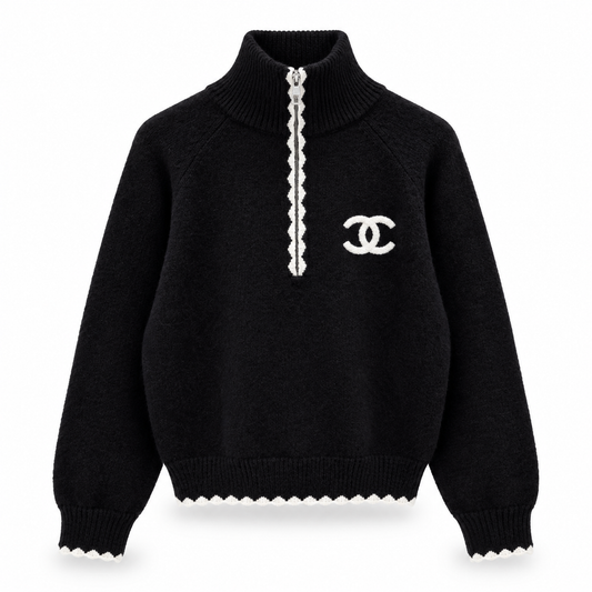 QUARTER ZIP BLACK