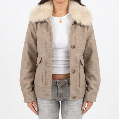 Flauschige Kragen Jacke